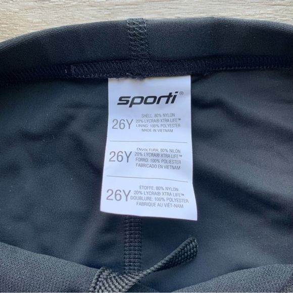 NWT Sporti Solid Compression Jammer Youth Swimsuit in Black - Picture 5 of 7